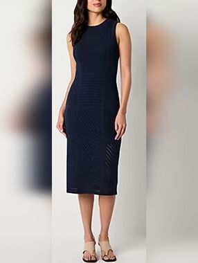 Worthington Navy Blue Knit Midi Dress